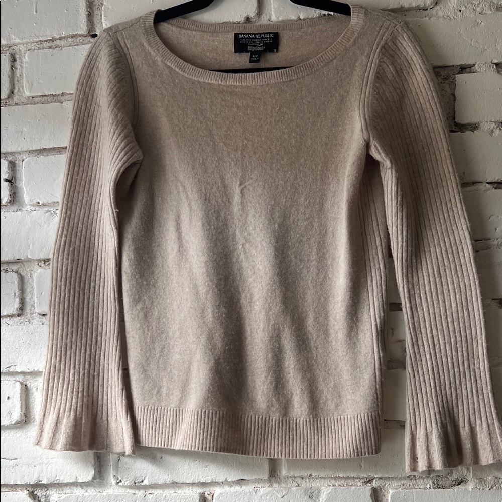 Banana Republic Women's Beige Crew Neck Sweater FILPUCCI - Picture 3 of 9